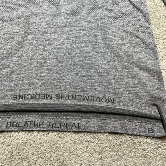 Lululemon Swiftly Tech Shirt Women 8 / 10 Long Sleeve Gray Top Run Yoga Workout - Picture 6 of 11